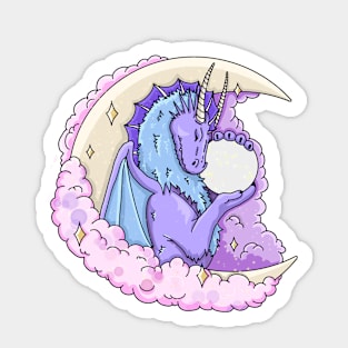 Moon dragon with crystal ball Sticker